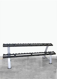 Yalla HomeGym Commercial Quality 2 Tier Dumbbell Rack Stand Weight Storage Rack for 10 pairs of Dumbbells  - Image 1