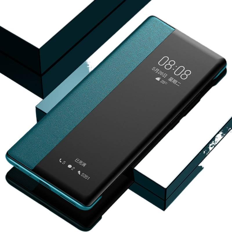 MS غطاء واقي بملمس جلد لـ iPhone 14 / 14 Plus / 14 Pro / 14 Pro Max مع حماية من السقوط وتغطية كاملة مع مقاوم للصدمات مع غطاء قابل للطي مع أسلوب تجاري باللون Mountain Green للعمل والم. - Image 1