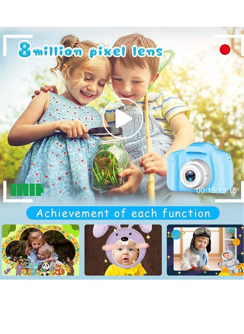 ELTRAZONE Kids Camera,Mini Rechargeable Child Digital Camera Shockproof Video Camcorder Gifts for 3-8 Year Old Boys Girls,8MP HD Video 2 Inch Screenfor Outdoor Play(32GB Card Included) - Image 5