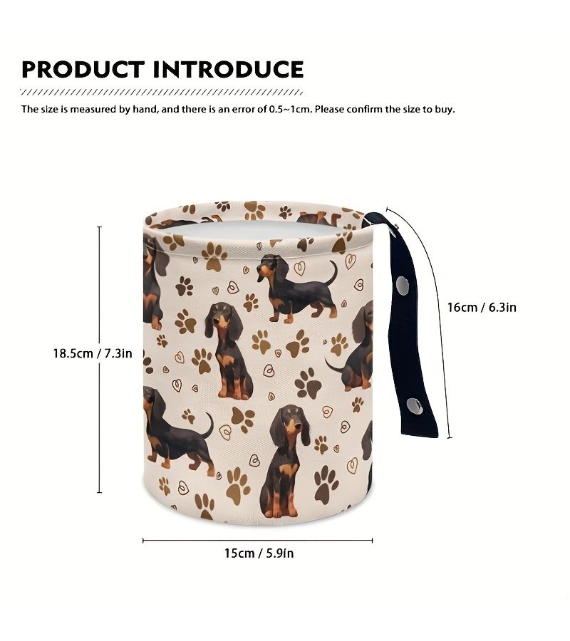 Portable Adorable Dachshund Car Trash Can Collapsible Washable Interior Car Organizer Essential For Road Trip - Image 2