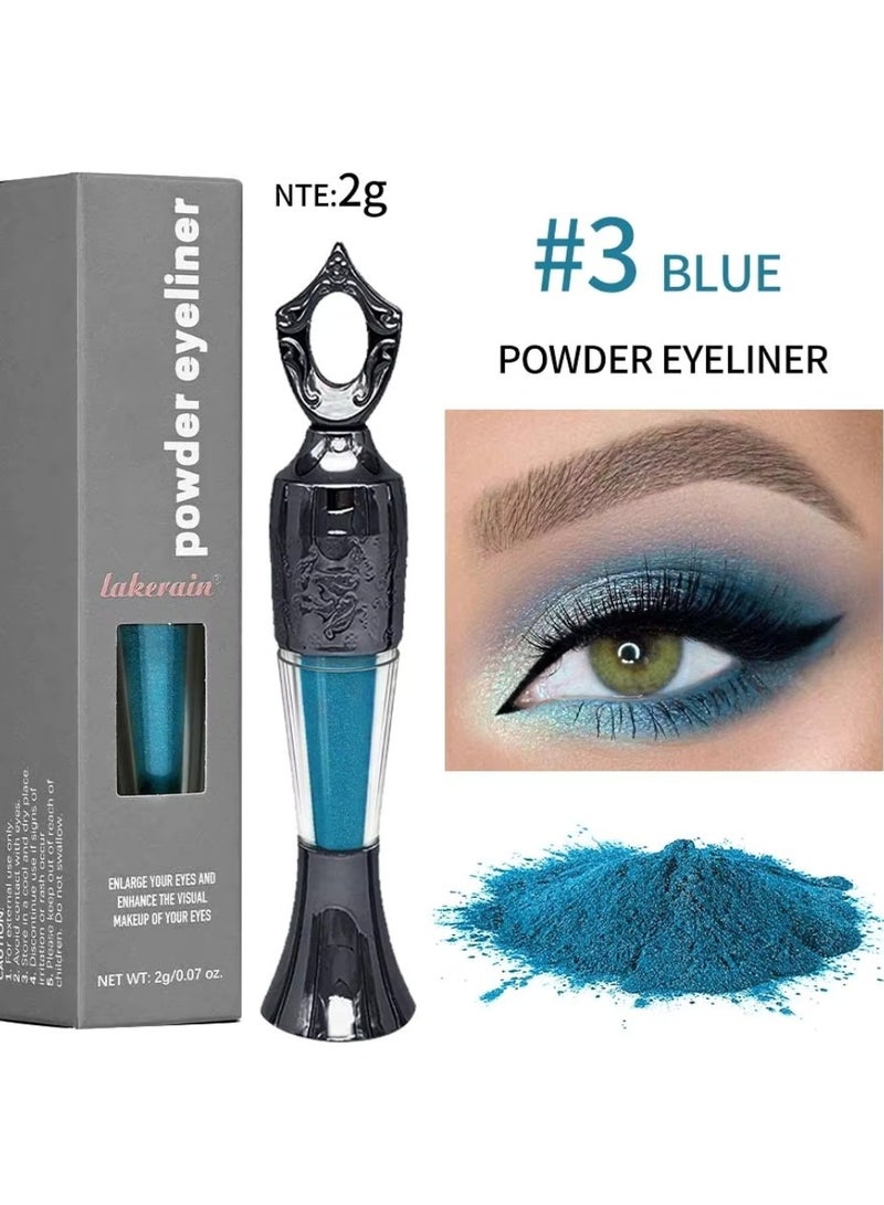 lakerain كحل بودرة 100% تركيبة نباتية طبيعية كحل بودرة سهل الإزالة مكياج عيون طبيعي كحل يدوم طوال اليوم كحل بودرة جاف أزرق 03 - Image 2