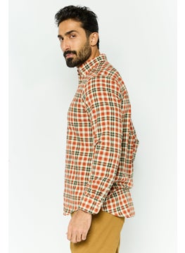 GANT Men Regular Fit Plaid Long Sleeves Casual Shirt, Red Spice  - Image 2