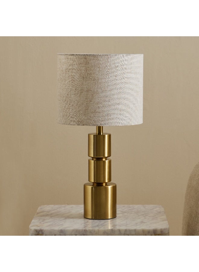 Home Box Blythe Sturdy Metal Table Lamp with Linen Shade - 25.5x48 cm - Image 1