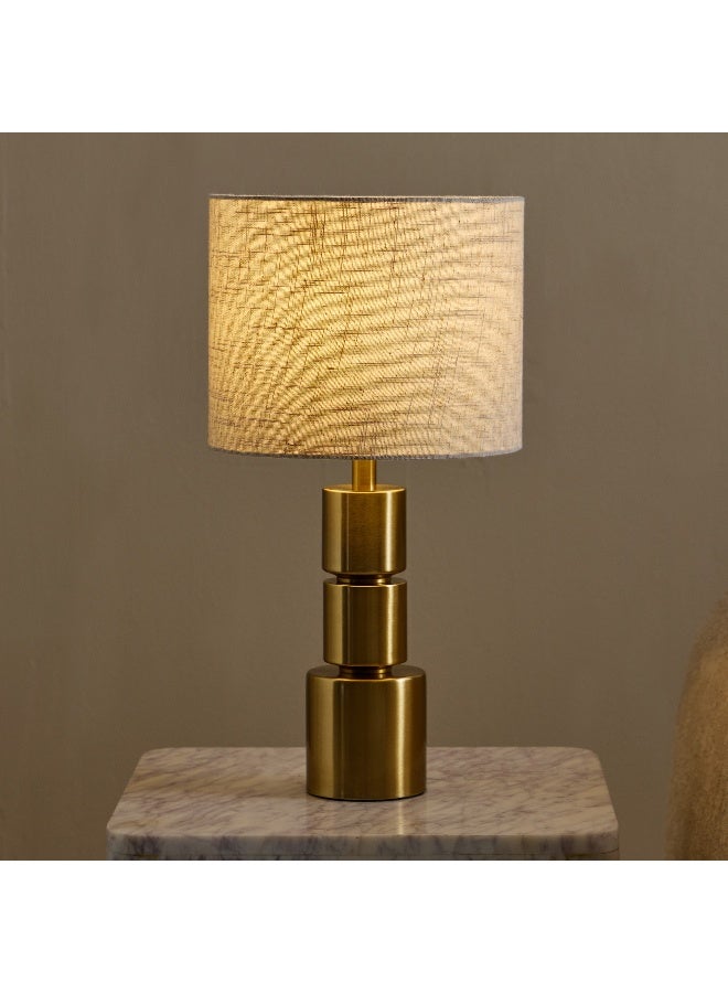 Home Box Blythe Sturdy Metal Table Lamp with Linen Shade - 25.5x48 cm - Image 2