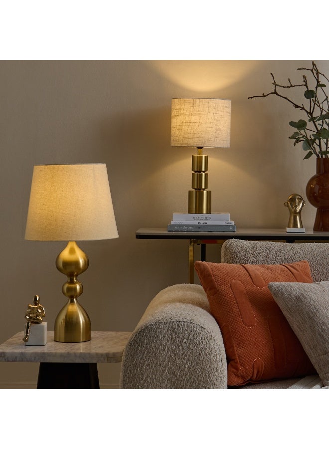 Home Box Blythe Sturdy Metal Table Lamp with Linen Shade - 25.5x48 cm - Image 4