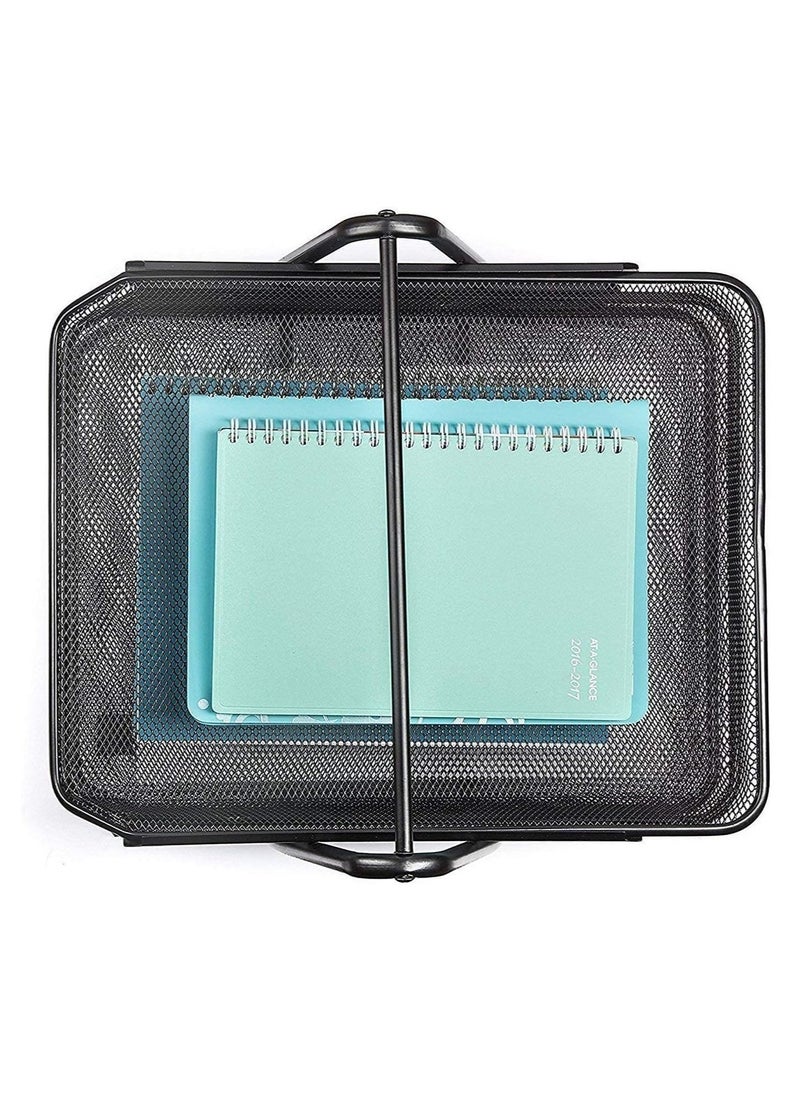 JAJEEK 3-Tier Metal Mesh File Organizer – Desk Tray for A4 Papers, Letters & Folders, Desktop Storage Solution for Office & Home UseEfficient 3-Tier Design – The 3-tier metal mesh file organizer offers ample storage space for A4 papers, letters, and folders, helping you keep your desk organized and clutter-free, whether in your home office or professional workspace. - Image 4