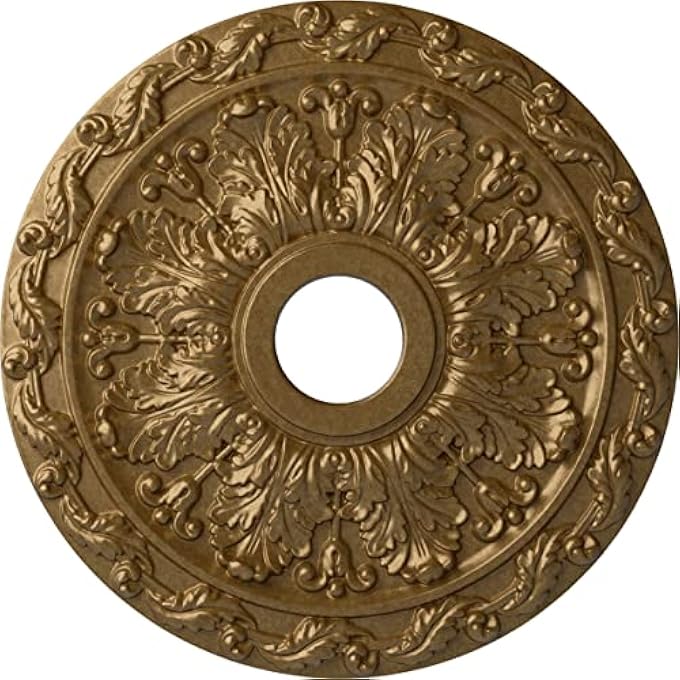 CM19SPAMF SPRING LEAF CEILING MEDALLION FITS CANOPIES UP TO 5 5/8, AMERICANA 19 7/8"OD X 3 5/8"ID X 1 1/4"P CM19SPPAS 1 - Image 1