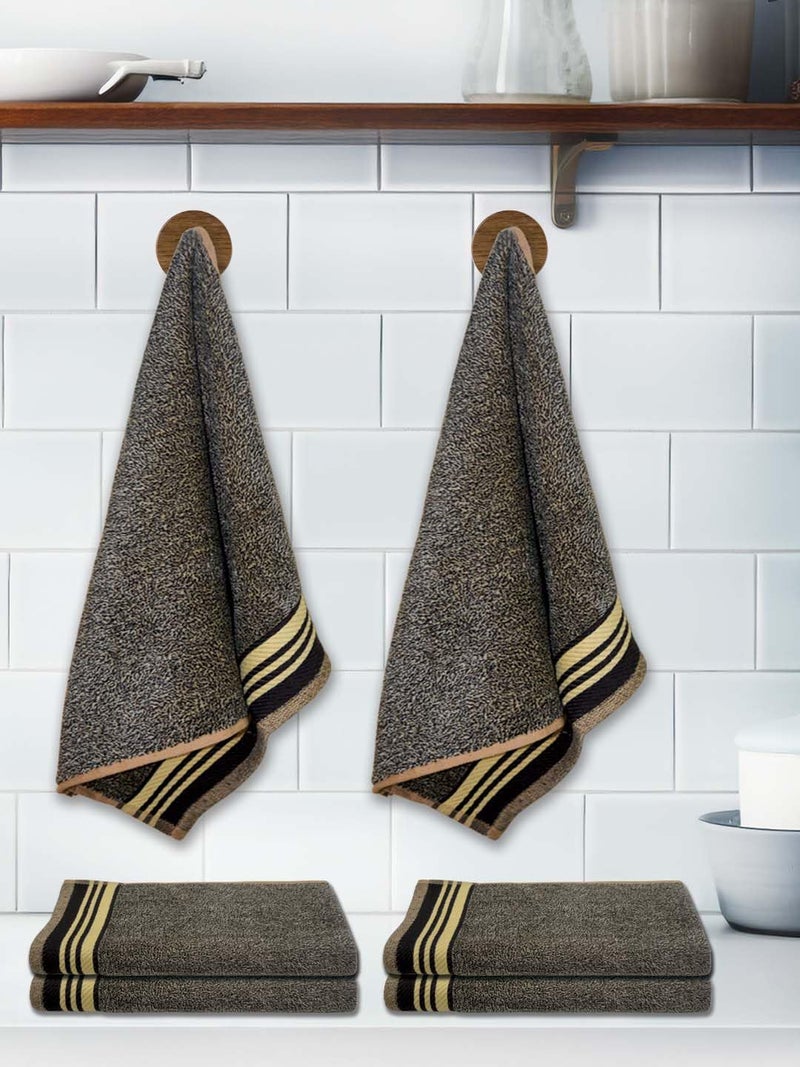 Athom Living Milange Hand Towels - 40 x 60 cm, Multipurpose, Soft Cotton, Absorbent, Quick-Drying, Brown Color, Set of 6 - Image 2