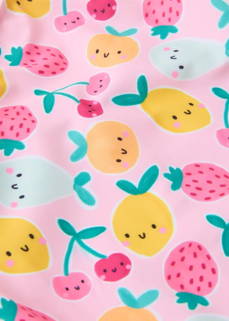 ماتلان Girls Pink Fruit Swimming Costume
