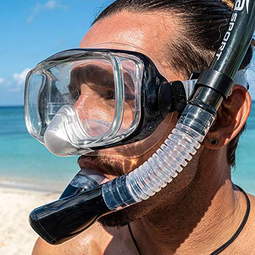 TUSA Sport Adult Imprex 3D Purge Mask and Dry Snorkel Combo, Smoke, UC-3325P-SK - Image 5