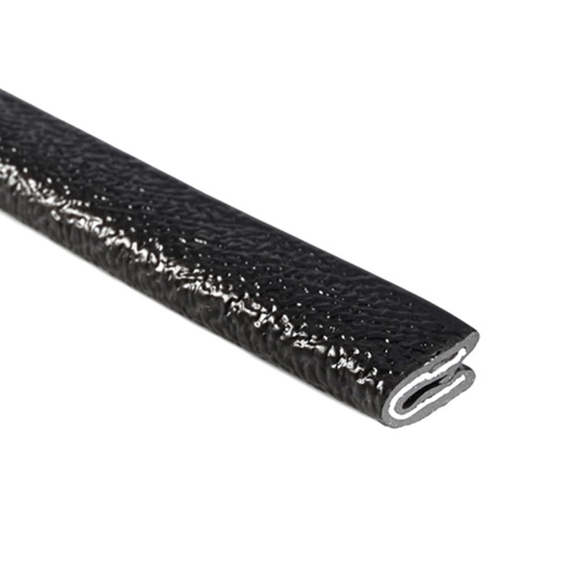 TRIMLOK Edge Trim  Fits 116 Edge 38 Leg Length 100 Length  Single Gripping Finger  Black Pebble Texture  Flexible PVC Edge Protector