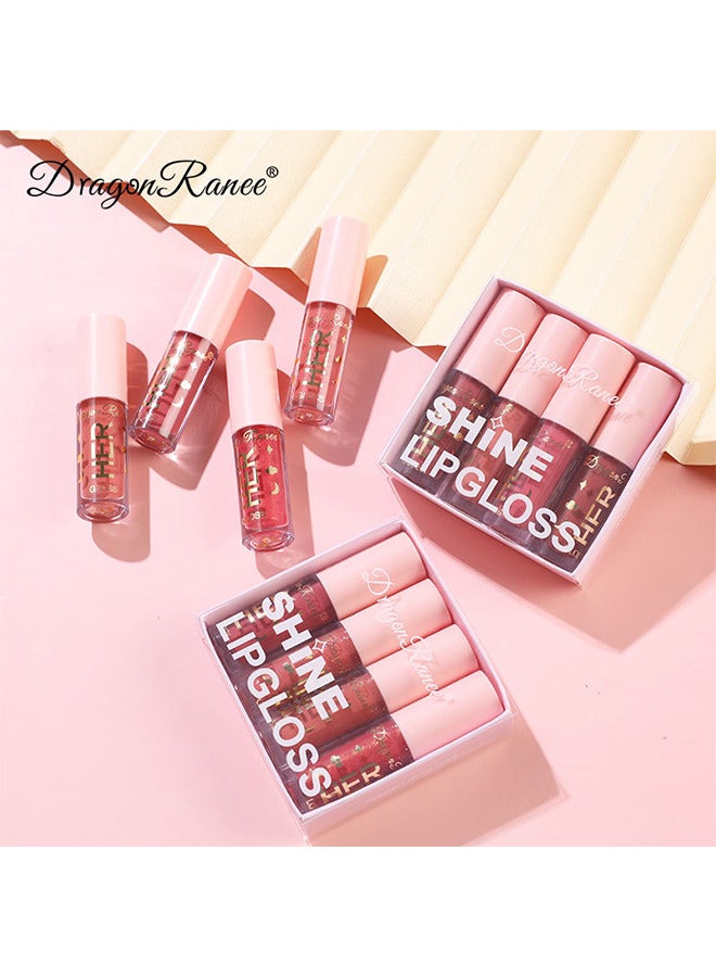 راني دراجون 4 قطع 4 ألوان طقم مكياج مكياج أحمر الشفاه السائل ، مجموعة طلاء الشفاه الشفاه الطويلة ، مجموعات هدايا مكياج الشفاه المصطبغة للفتيات والنساء - Image 5