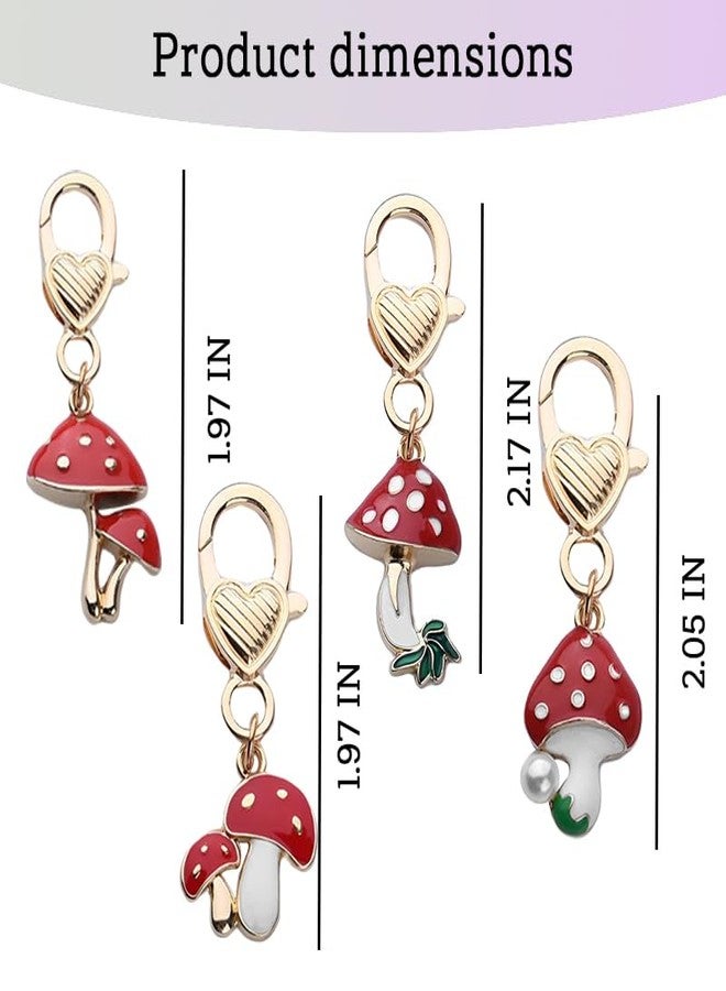 Yreamont Mushroom Keychain Charm for Purse Keychain Accessories Aesthetic Charms for Backpack Decorations for Gilrs Mushroom Lover Birthday Christmas Gifts for Women Friends Bag Charms for Handbags 4PCS - Image 2