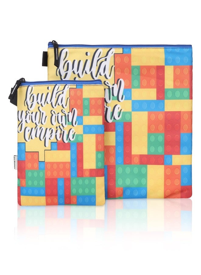 ECHO BOOMERS New Twin Puzzle Printed Combo Folder Set Jr. | A4 & Mini Water-Resistant Folders | Cushioned, Padded, Stylish & Washable | Perfect for Documents, Gadgets, Art Supplies, Travel & Kids Accessories - Image 1