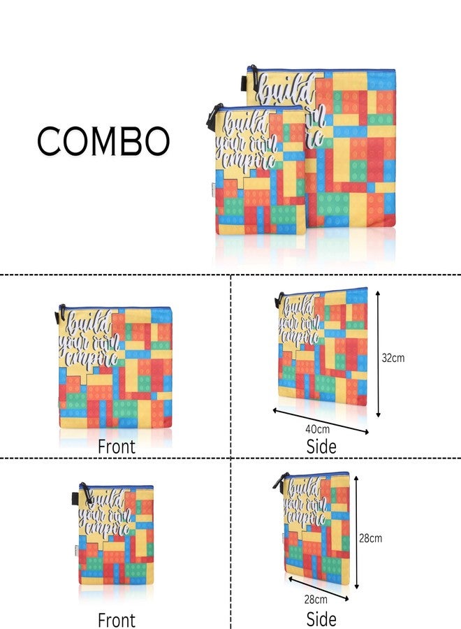 ECHO BOOMERS New Twin Puzzle Printed Combo Folder Set Jr. | A4 & Mini Water-Resistant Folders | Cushioned, Padded, Stylish & Washable | Perfect for Documents, Gadgets, Art Supplies, Travel & Kids Accessories - Image 4