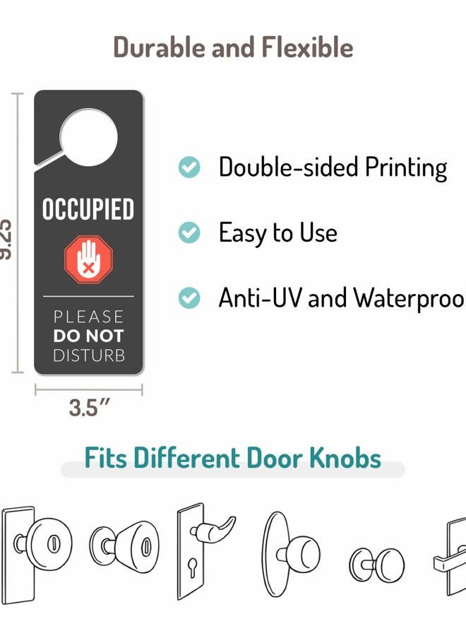 Fun-Plus Occupied Sign for Bathroom Door, 2 Pack (Printed on Both Sides), 9.3″x3.5″ PVC Plastic, In Use Sign, Popping Signs, Occupied Hanging Sign, Bathroom Occupied Signs for Door - Image 2