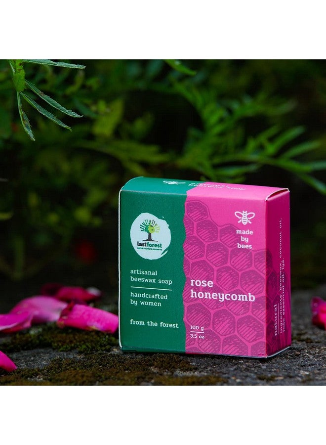Last Forest Beeswax Soap (100gm), Herbal Bathing Soap for Glowing Skin, Handcrafted, Handmade, 100% Ingredients, Moisturizing, Beeswax, Bathing Soap for Men & Women (Rose) - Image 2
