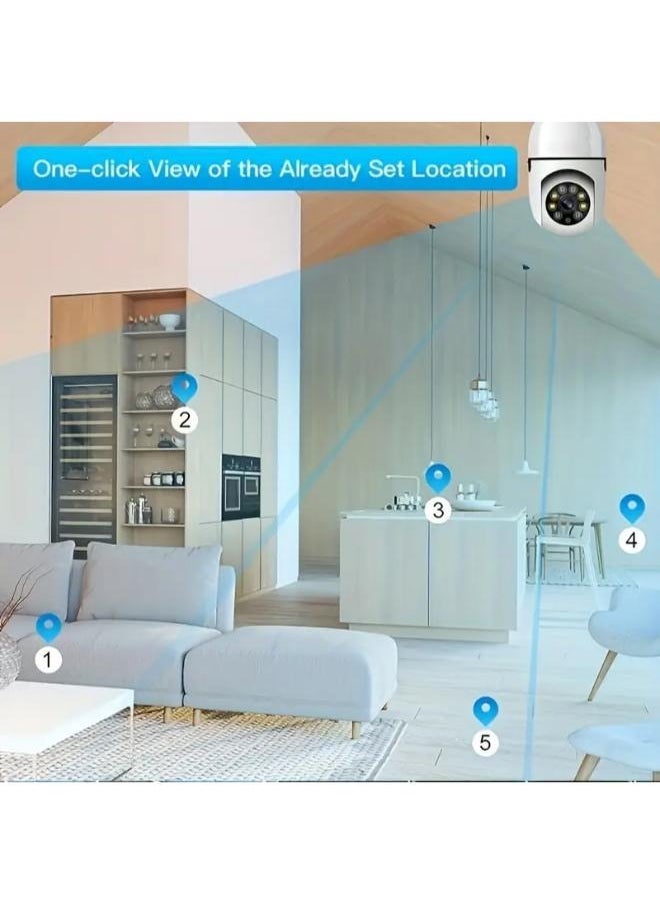 (Pack of 4) Wireless Light Bulb Camera Security Dome Camera 1080P WiFi Home Surveillance Cameras System with 360 Degree View Lens Night Vision Human Motion Detection and Alarm Light Socket Screw In Security Cameras For Home Security