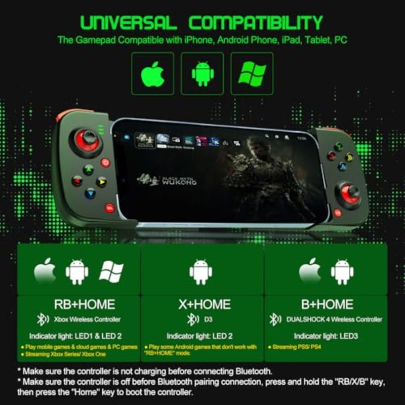 Phone Controller for iPhone/Android Support Phone Case, Mobile Gaming Controller with Ergonomic Design - Wireless Gamepad for Cloud Gaming and PS Remote Play - Image 5