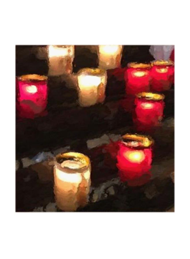 RYN Abstract Candles MDF Wall Art Multicolour 30x30centimeter - Image 1