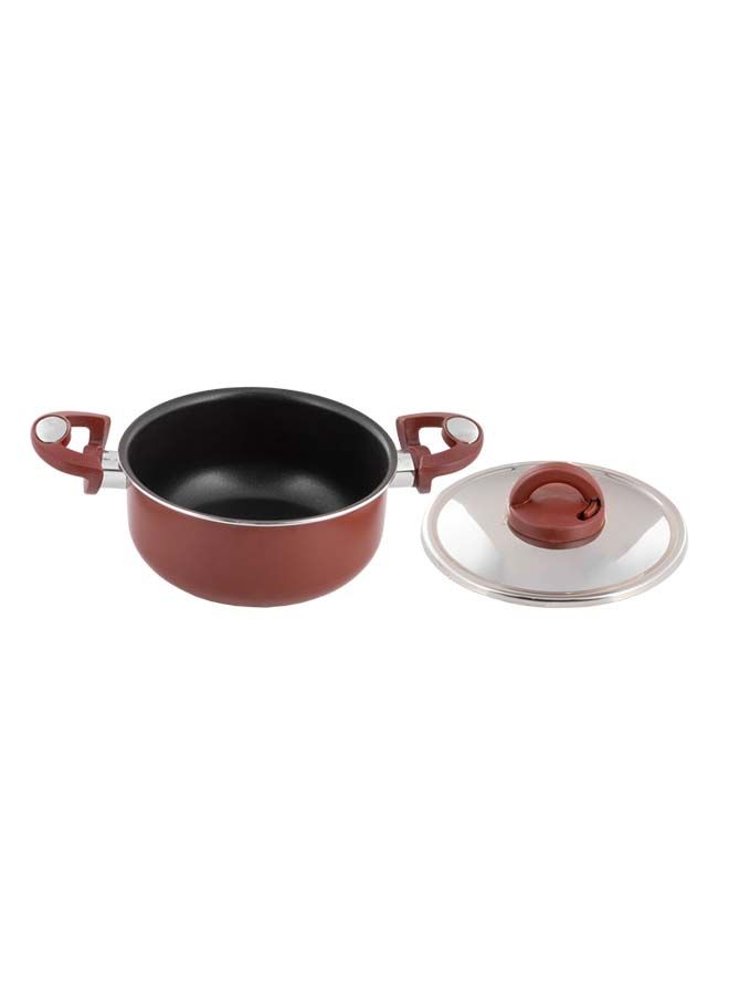 Alsaif Vetro Cooking Pot Non Stick With Stainless Steel Lid 28Cm  Wine Red K79705/1/28 - Image 1