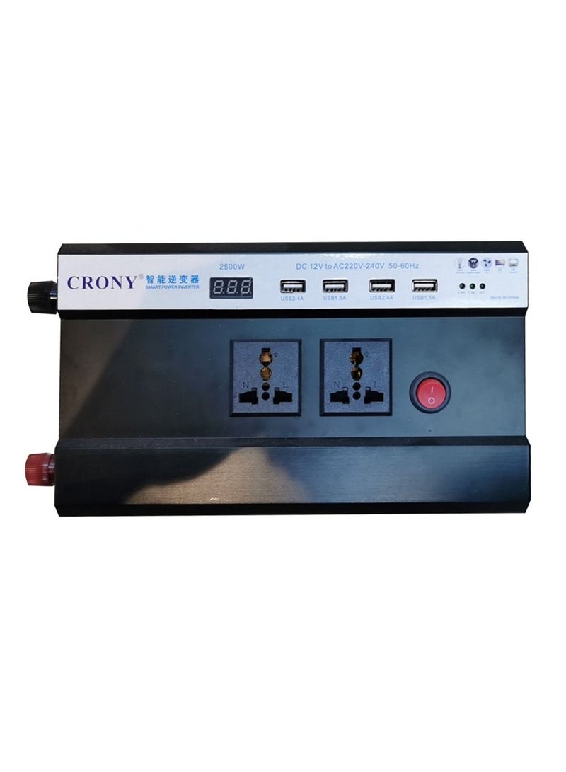 Crony Intelligent Crony 2500W Car Power Inverter-Dc 12V To 220V-240V Ac Charging Port Converter Car Charger Adapter 4.2A 4 Usb Ports - Image 1