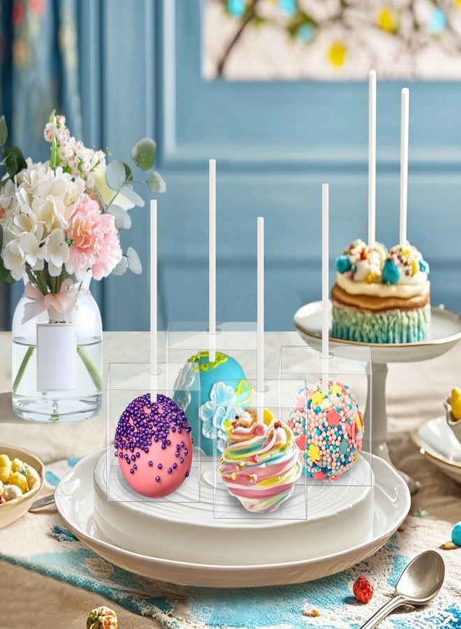 MGWOTH 35 Set Cake Pop Boxes with Paper Sticks Kit: Clear Gift Container with Holes for Candy, Macaron, Lollipop Packaging, Mini Plastic Cakepop Wrapping for Wedding Party Birthday Christmas - Image 2