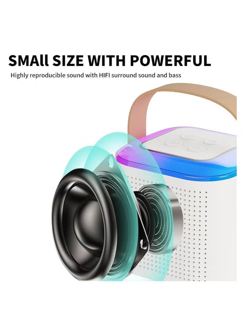 TIGER Y1 White Portable Bluetooth Speaker for Outdoor & Indoor Karaoke – Compact Wireless Audio System with High-Quality Sound, Stylish Design, and Built-In Mic – Ideal for Travel, Parties, Home Entertainment, and Music On the Go  - Image 4