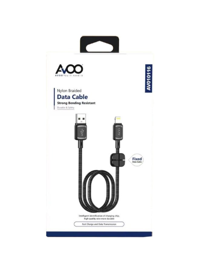 أفو Avoo iPhone 14 Pro Max Charging Cable braidednylon lightning