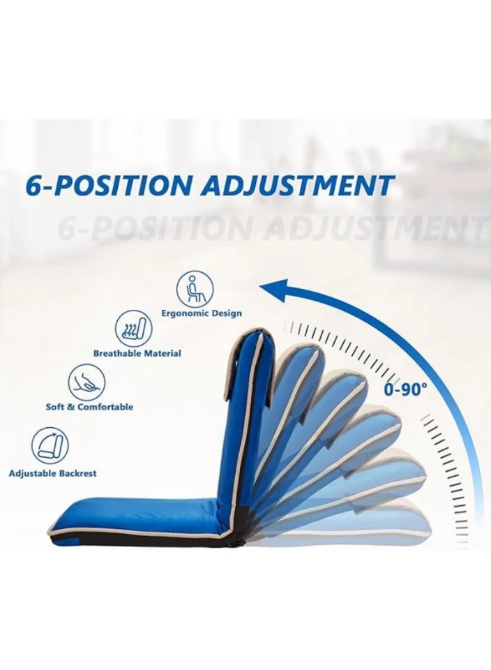 سمارت هوم كرسي ارضي عربي تقليدي قابل للطي مع مسند ظهر قابل للتعديل بالكامل، مناسب للرحلات والنزهات والتخييم والاستمتاع في الهواء الطلق، كرسي عربي محمول مريح وعالي الجودة - Image 2