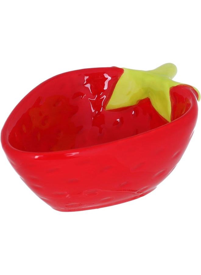 Alsaif Porcelain Deep Serving Plate 19 X 10.4 X 4.8 Cm Strawberry Shape Red  - Image 3