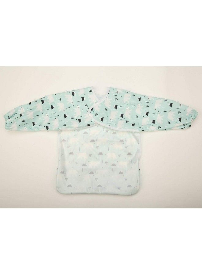 Sigzagor Baby Bib Sleeved Shirt With Pocket 1 3 Years Old Toddler Painting Drawing (Polar Bear)  - Image 4