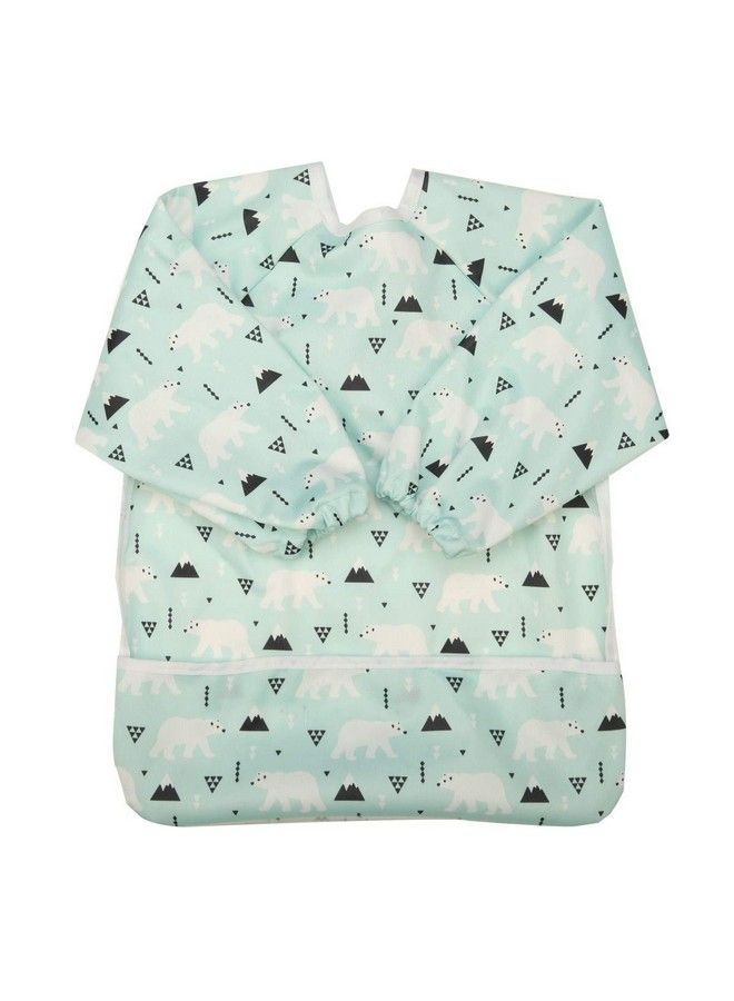 Sigzagor Baby Bib Sleeved Shirt With Pocket 1 3 Years Old Toddler Painting Drawing (Polar Bear)  - Image 1