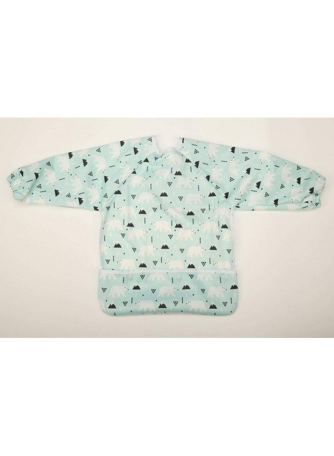 Sigzagor Baby Bib Sleeved Shirt With Pocket 1 3 Years Old Toddler Painting Drawing (Polar Bear)  - Image 3