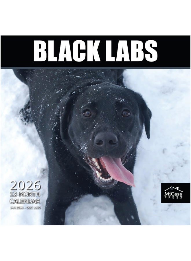 MICASA PRESS MICASA Black Labs 2026 Wall Calendar 12 Month | 12" x 24" Open | Thick & Sturdy Paper | Giftable | Calendar 2026 - Image 1