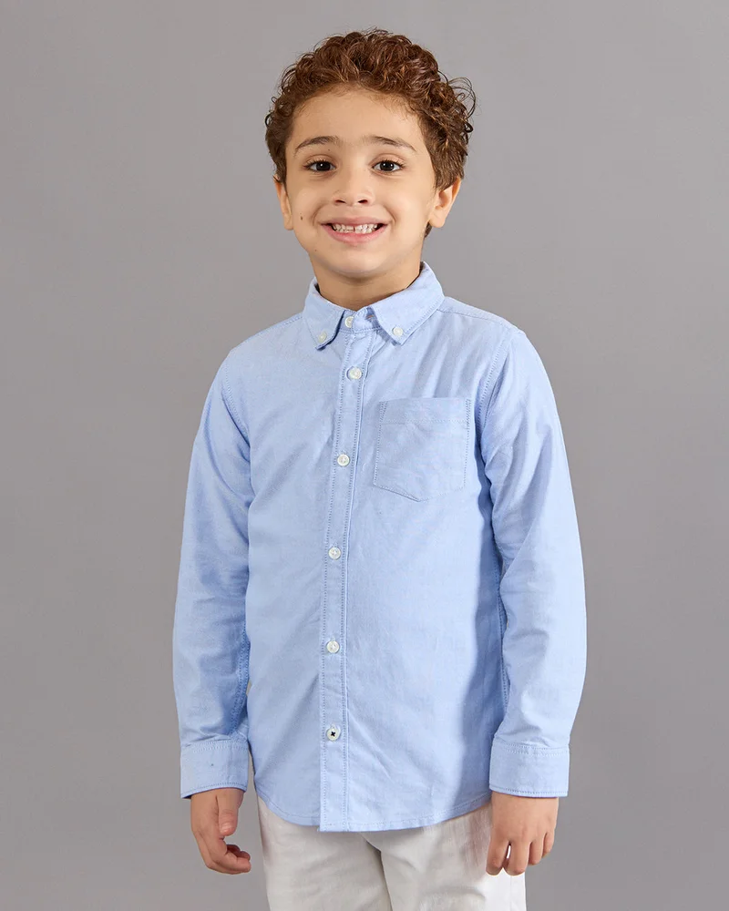 REDTAG Boys Blue Casual Shirt With Pocket
