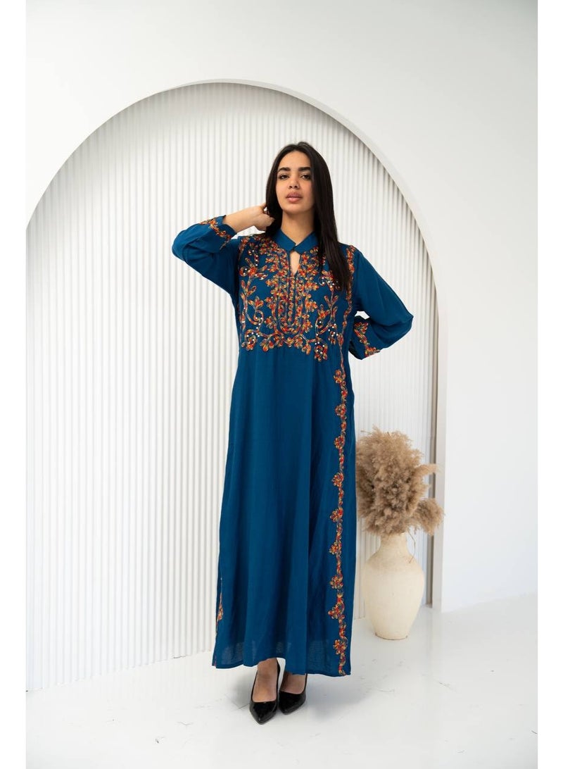 Brides Traditional embroidered cotton jalabiya - Image 1