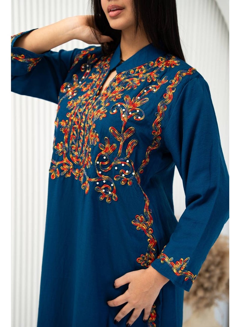 Brides Traditional embroidered cotton jalabiya - Image 2