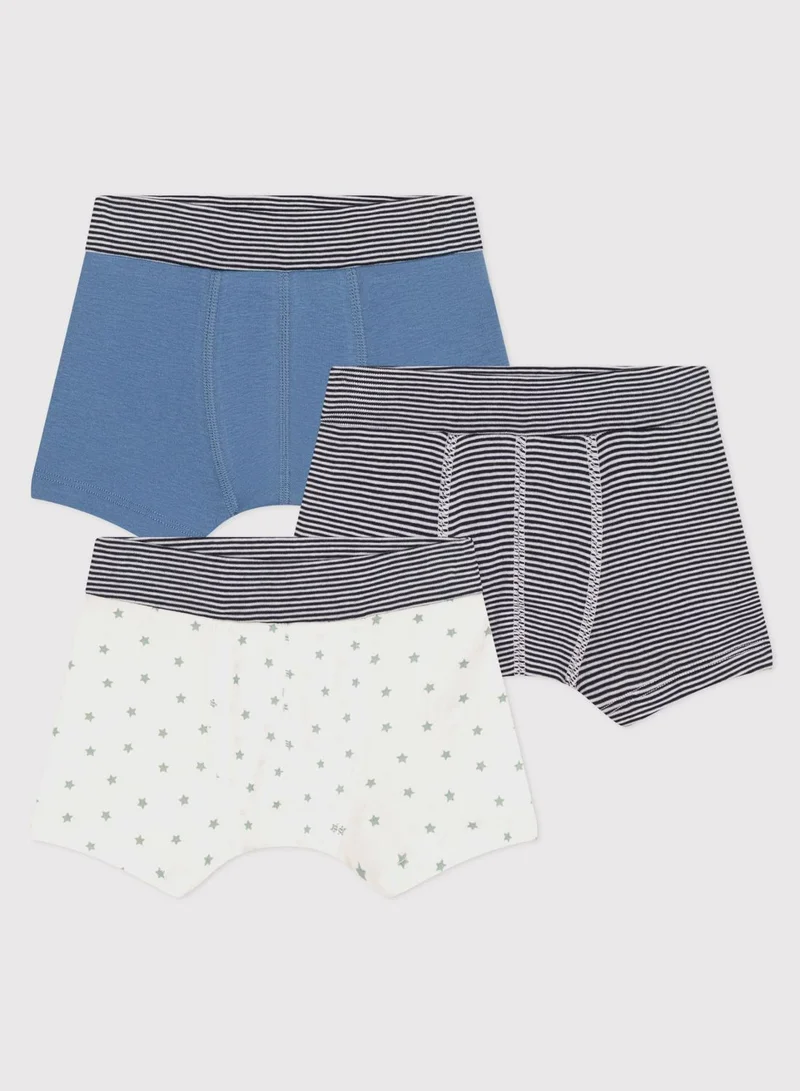 Petit Bateau Kids 3 Pack Assorted Trunks