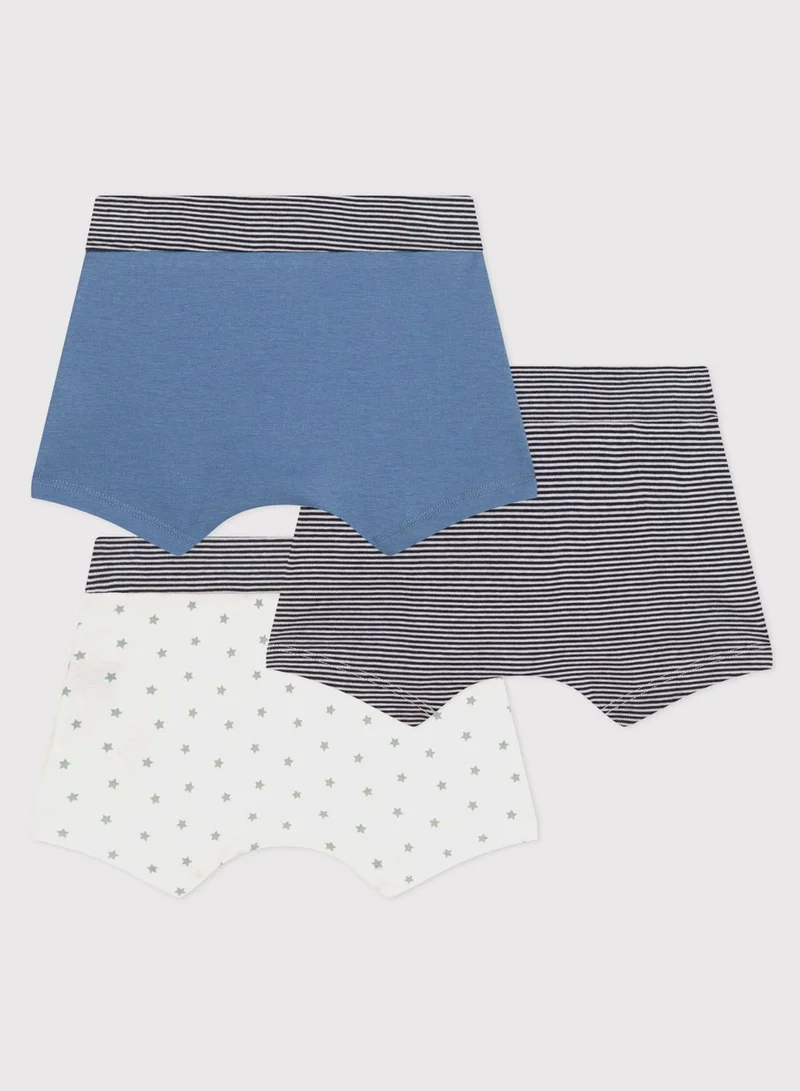 Petit Bateau Kids 3 Pack Assorted Trunks
