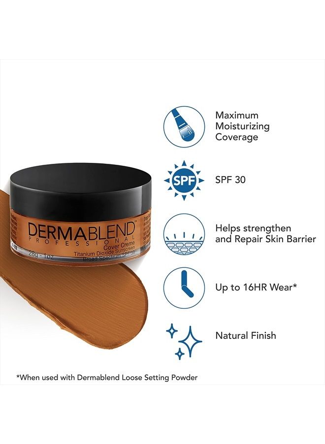 Dermablend Cover Creme High Coverage Foundation with SPF 30, 60N Café Brown, 1 Oz. - Image 3