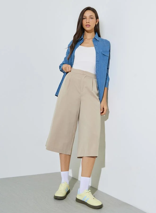ستايلي Medium Blue Relaxed Fit Cotton Denim Shirt with Pockets