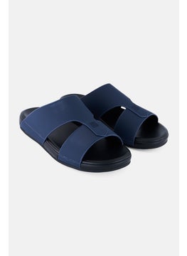 Algspar Men  2 Strap Slip On Arabic Sandals, Navy  - Image 1