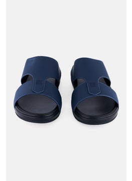 Algspar Men  2 Strap Slip On Arabic Sandals, Navy  - Image 4