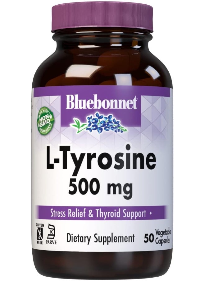 Bluebonnet Nutrition - Blue Bonnet L-Tyrosine 500 Mg Capsules, 50 Count - Image 1
