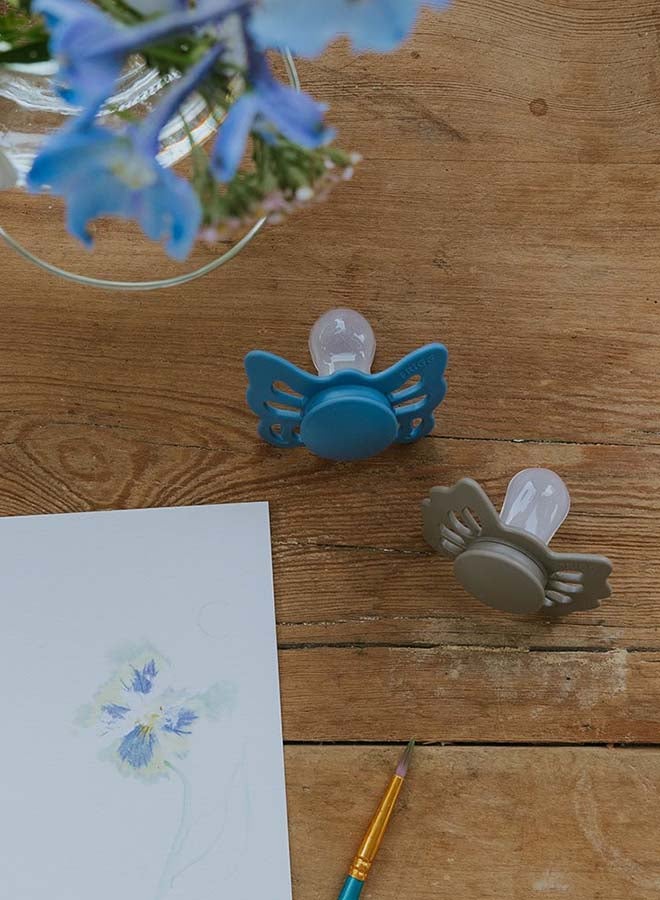 FRIGG Butterfly Anatomical Silicone Baby Pacifier 0-6M 1-Pack Ocean View - Size 1 - Image 2
