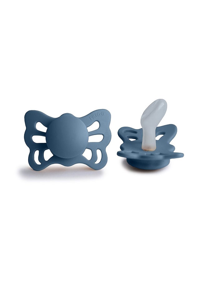 FRIGG Butterfly Anatomical Silicone Baby Pacifier 0-6M 1-Pack Ocean View - Size 1 - Image 1