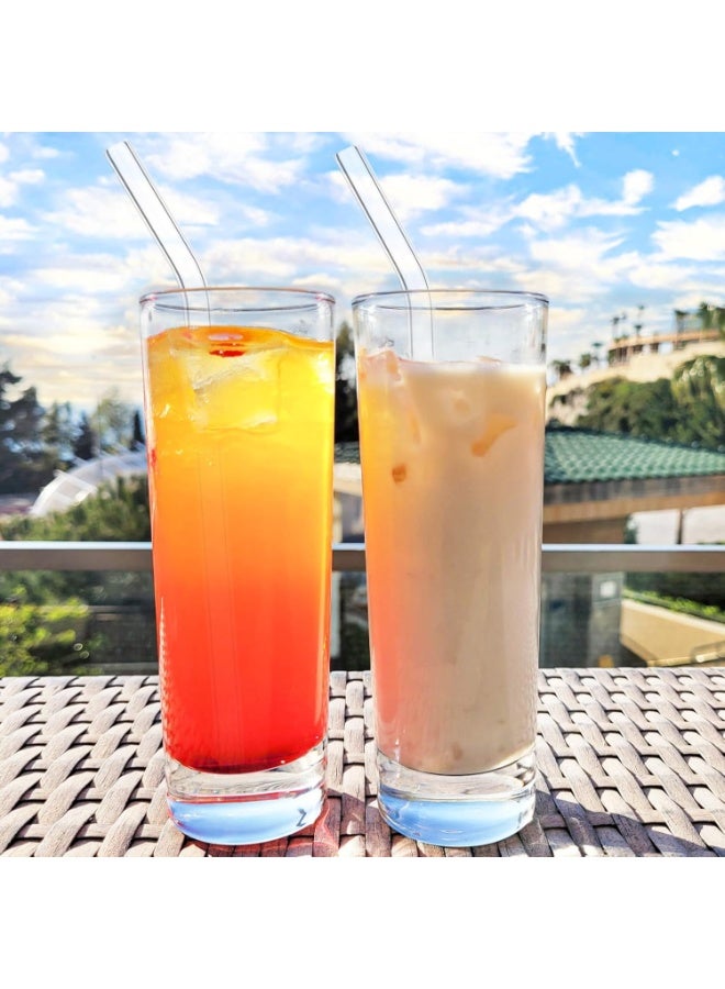 14PCS Reusable Bent Borosilicate Glass Drinking Straw Set – 12 Clear Heat Resistant Glass Straws 23 cm (9 Inch) x 10 mm with 2 Cleaning Brushes, Eco-Friendly Reusable Glass Straws for Smoothies, Milkshakes, Bubble Tea, Juice, Iced Coffee, Tea, Hot & Cold Drinks, Dishwasher Safe for Home, Cafes & Restaurants - Image 5