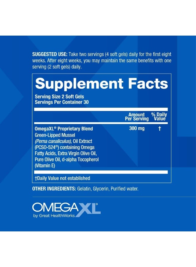 OmegaXL Omega Xl Green Lipped Mussel New Zealand, Omega 3 Natural Joint Pain Relief And Inflammation Supplement Capsule - 60 Capsules - Image 2