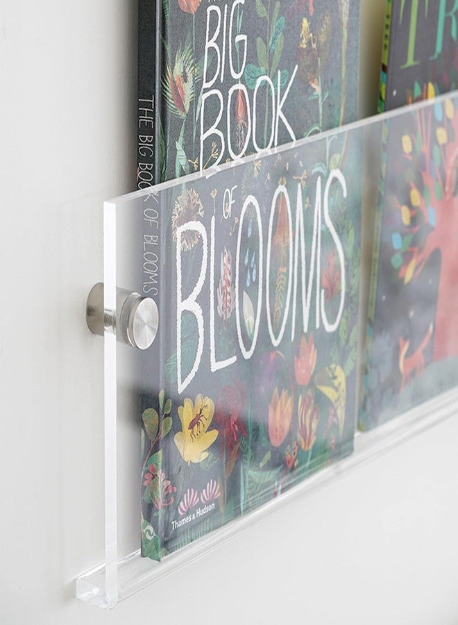 EXPORTIQ Acrylic Magazine Holder Vinyl Records, Display Floating Nursery Bookshelves Wall Decor Hanging Magazine Holder for Waiting Room, Living Room (24 Inch-4Pack) - Image 1